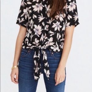 PRICE DROP!!  Madewell Silk Tie up blouse